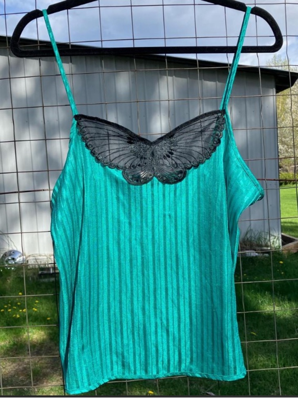 Vintage Images Lingerie Top with Lace Butterfly Detail